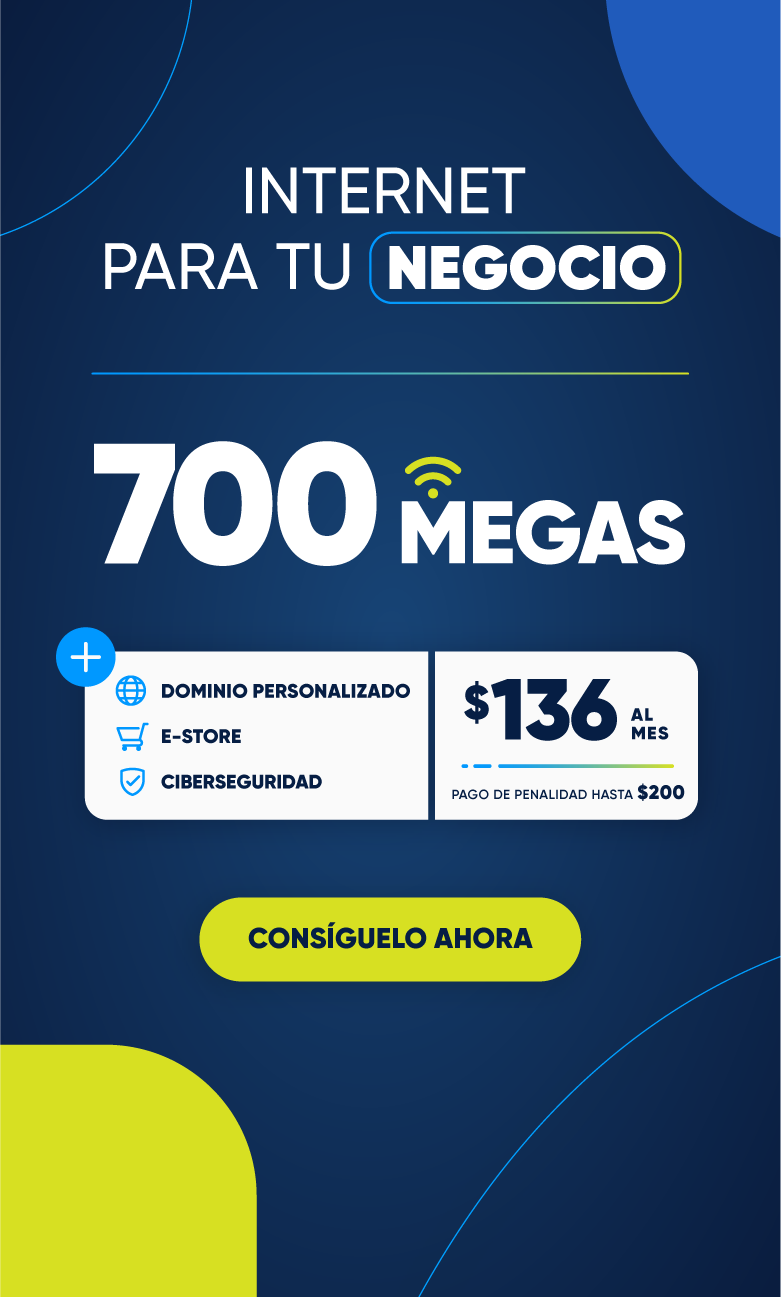 ¡Maximiza las operaciones de tu negocio con Liberty Business! Obtén internet de alta velocidad de 700 megas + telefonía fija ilimitada.