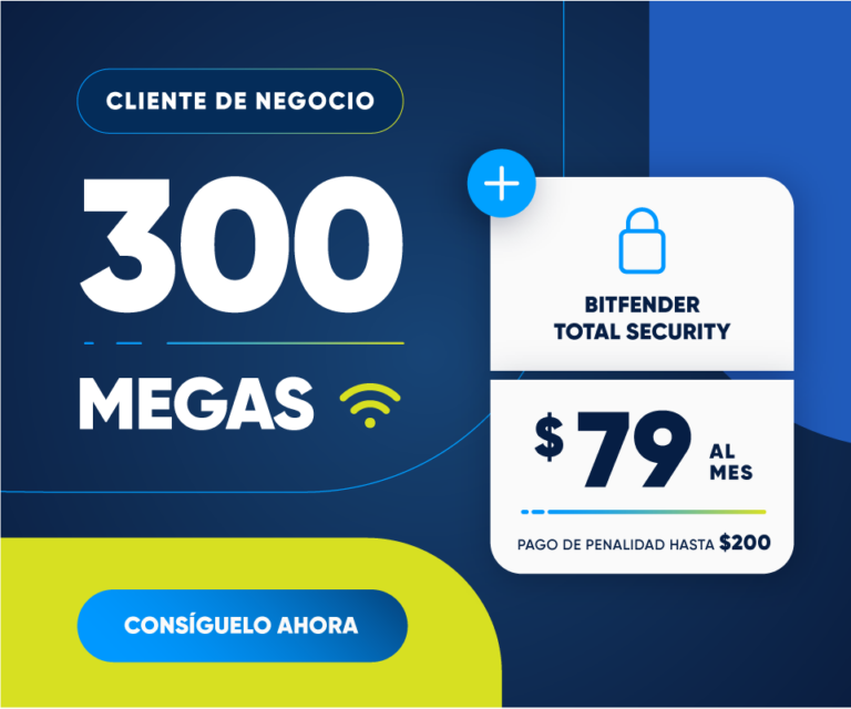 300 Megas + Bitdefender Total Security