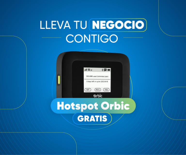 Hotspot Orbic 5G Gratis para Clientes de Negocio